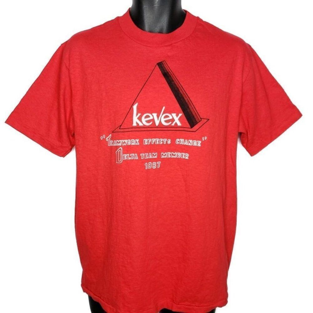 Kevex X Ray T Shirt Vintage 80s 1987 Delta Team Building Made In USA Mens Size L